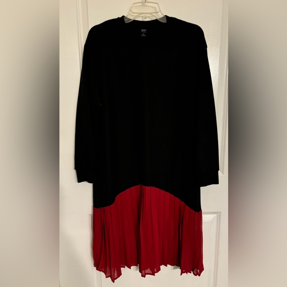 Black and Red Long Sleeve Dress